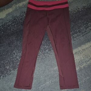 lululemon athletica Give Me Qi Burgundy and Pink Leggings Size 6